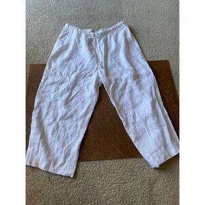Style And Co 100 Percent Linen Cropped  Pants L